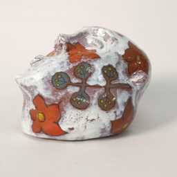 Hand-Painted Clay Head Sculpture Floral Glaze, Salon Decor. Crafts Sculpture Book Nook Insert. Interior Shelf Styling - thumbnail 2