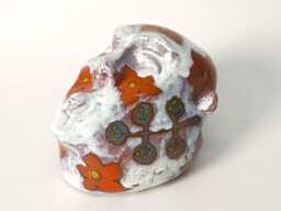 Hand-Painted Clay Head Sculpture Floral Glaze, Salon Decor. Crafts Sculpture Book Nook Insert. Interior Shelf Styling