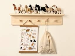Handmade Nursery Peg Shelf Wooden Book Display, Montessori Decor