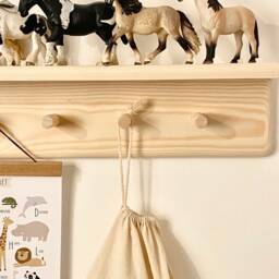 Handmade Nursery Peg Shelf Wooden Book Display, Montessori Decor - thumbnail 2