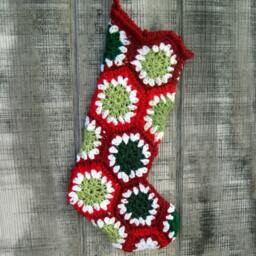 Crocheted Granny Square Christmas Stocking - thumbnail 2