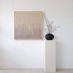 Doc - Square Framed Wool Tapestry Natural Fiber Woven Wall Art - thumbnail 2