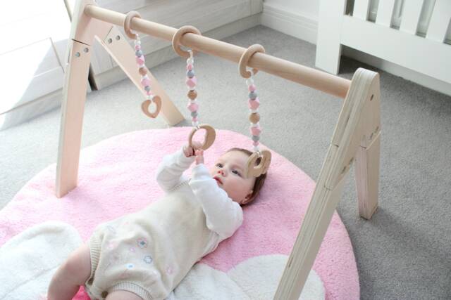 Wooden Play Gym Activity Toys, Hanging Pram Toy - image 1