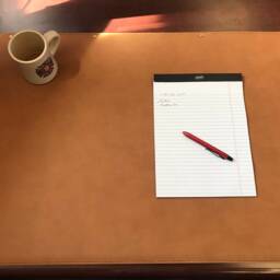 "Hand Made Full Grain Leather Desk Pad With Lining. Large 32"" X 22" - thumbnail 3