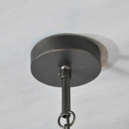 Wood & Wrought Iron Chandelier, Rustic Pendant Light, Country Farmhouse Lighting - thumbnail 4