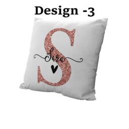 Personalized Name Pillow Cover White Polyester Cushion, Any Name/Initials - thumbnail 4