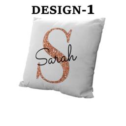 Personalized Name Pillow Cover White Polyester Cushion, Any Name/Initials - thumbnail 2
