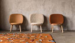 Wooden Upholstered Low Chair Scandi Style Lounge Armchair