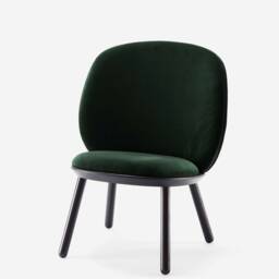 Wooden Upholstered Low Chair Scandi Style Lounge Armchair - thumbnail 3