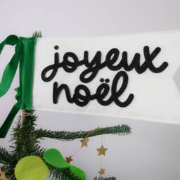 Joyeux No??l Felt Christmas Tree Topper Flag - thumbnail 2