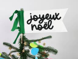 Joyeux No??l Felt Christmas Tree Topper Flag - thumbnail 1