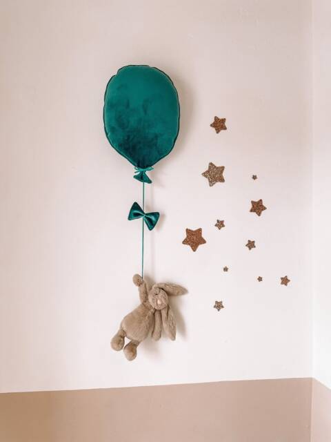 Teal Green Velvet Balloon Kids Nursery Wall Hanging - Toy Not Included - image 1