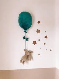 Teal Green Velvet Balloon Kids Nursery Wall Hanging - Toy Not Included - thumbnail 1
