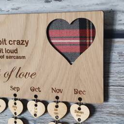 Personalized Family Birthday Calendar Engraved Wooden Anniversary Tracker - thumbnail 3