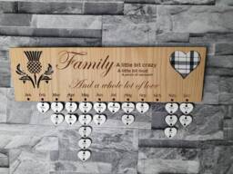 Personalized Family Birthday Calendar Engraved Wooden Anniversary Tracker - thumbnail 1