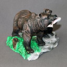 "Bronze Bear Sculpture Figurine ""First Lesson" - thumbnail 3