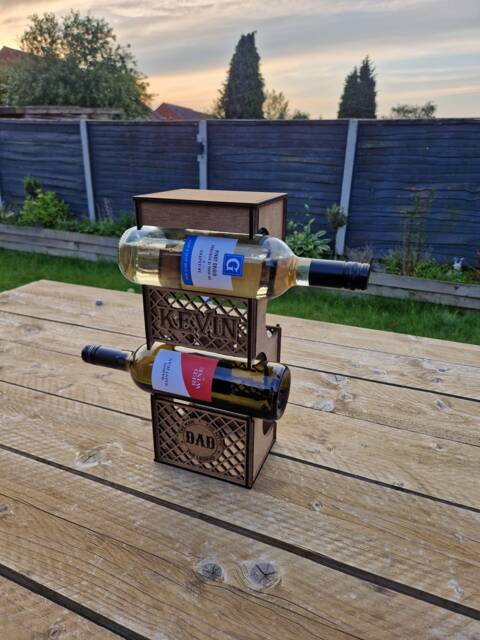 Personalised Bottle/Wine Holder 4 Bottles Fully Customisable For Any Occasion - image 1