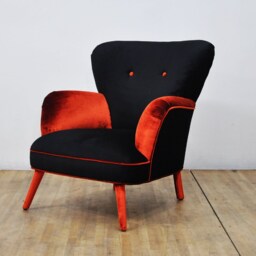 Black & Orange Armchair - thumbnail 3
