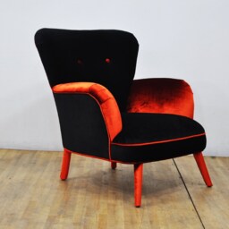 Black & Orange Armchair - thumbnail 2