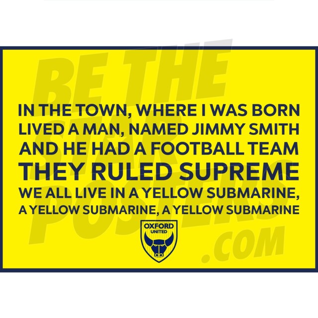 Oxford United Fc Chant Poster - Officially Licensed Product - image 1