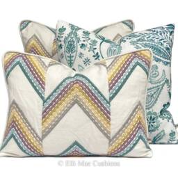 Bluebellgray Luxury Designer Aria Teal Floral Cushion Pillow Throw Cover - thumbnail 3
