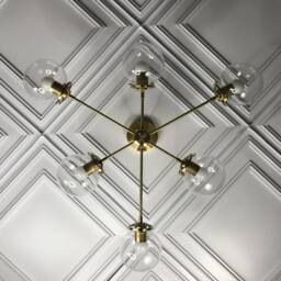 Apollo Modern Mid Century Industrial 6 Light Inch Globe Ceiling Chandelier - thumbnail 2