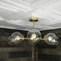 Apollo Modern Mid Century Industrial 6 Light Inch Globe Ceiling Chandelier - thumbnail 3