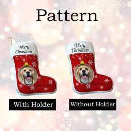Personalized Pet Stocking Pillow, Red Christmas Decor, Holiday Portrait Gift, First Gifts, Pillow - thumbnail 4
