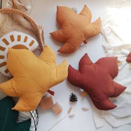 Forest Green Maple Leaf Cushion, Woodland Nursery Decor - thumbnail 4