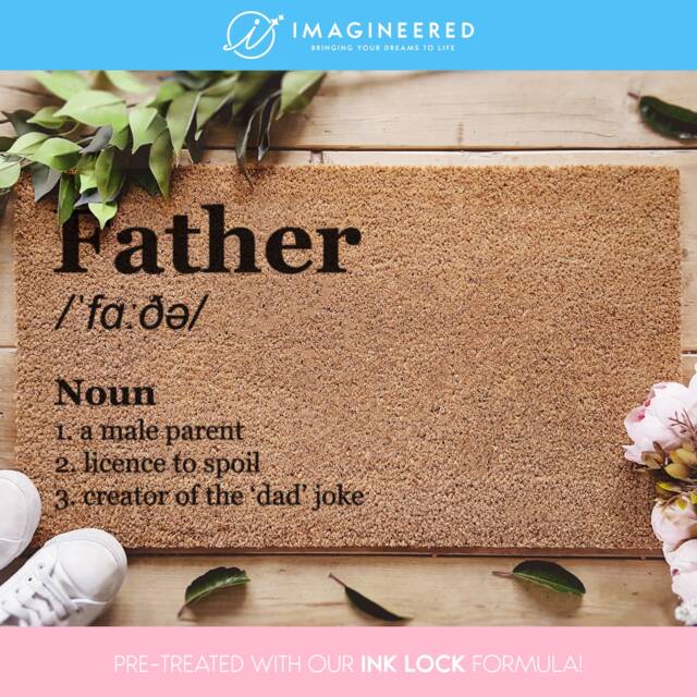 Fathers Day Welcome Mat - Father Definition Funny Doormats Grandad Gifts For Dad Stepdad - image 1