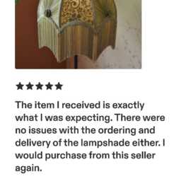 Hand-stitched Olive Green Lampshade Scalloped Velvet Fabric, Fringe Trim - thumbnail 4