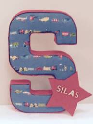 Planes, Trains & Automobiles, Transport Fabric Nursery Letters, Door Plaque, Boys Bedroom Decor, Personalised Wall Art, Keepsake Gift - thumbnail 1