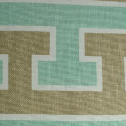 Aqua Greek Key Linen Pillow Cover - Studio Bon Accent Cushion - 20x20 - thumbnail 2