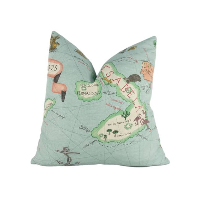 Sanderson - Galapagos Ocean Blue Cushion Cover Throw Pillow Designer Home Decor - image 1