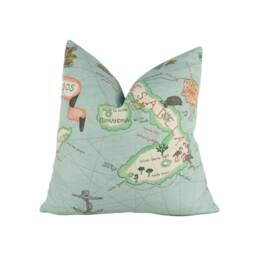 Sanderson - Galapagos Ocean Blue Cushion Cover Throw Pillow Designer Home Decor - thumbnail 1