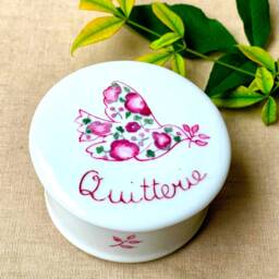 Baptism Or First Communion Gift Pink Liberty Print Tooth Box, Jewelry Small Treasure Box - thumbnail 3