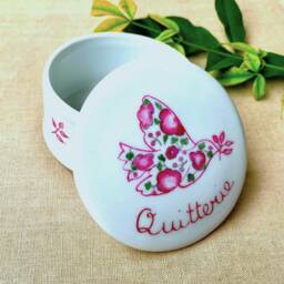 Baptism Or First Communion Gift Pink Liberty Print Tooth Box, Jewelry Small Treasure Box - thumbnail 2