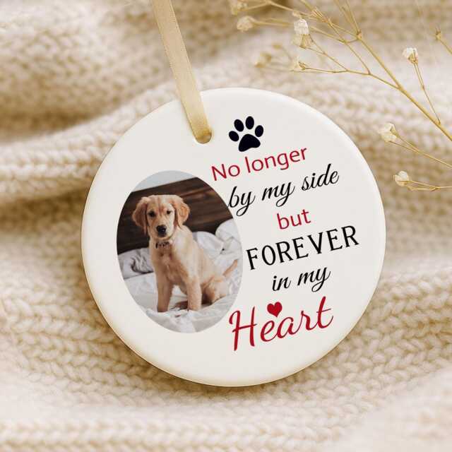 Personalised Dog Memorial Christmas Photo Bauble Xmastree Decorations Cats Pets Remembrance Ceramic Ornaments - image 1