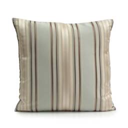 Gray Blue & Ivory Pillow, Throw Pillow Cover, Decorative Cushion Striped Pillowcase, Accent Toss Silk