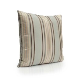 Gray Blue & Ivory Pillow, Throw Pillow Cover, Decorative Cushion Striped Pillowcase, Accent Toss Silk - thumbnail 2
