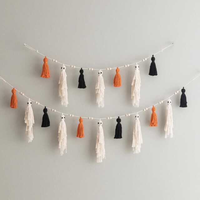 Ghost Bunting For Mantle, Bunting, Boo Garland, Halloween Home, Spooky Wall Decor, Ghost, Garland V75 - image 1