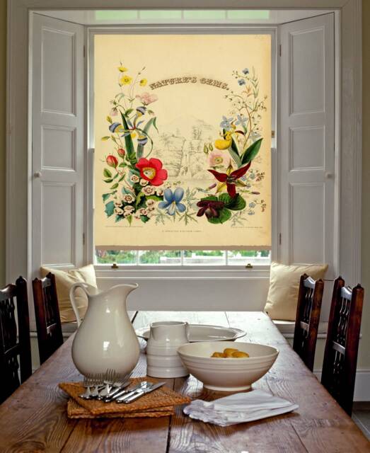 Nature's Gems Botanical Collection Vintage Gravure Art Printed Custom Made Window - Bt39 Roller Blind - image 1