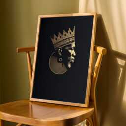 Afrocentric King Art Print Black & Gold Regal Portrait - Poster Only - thumbnail 3