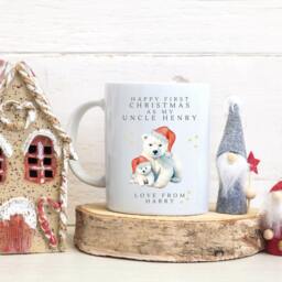 First Christmas As Auntie & Uncle Polar Bear Mug, Family Custom Mug , New Aunt Gift - thumbnail 2