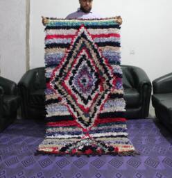 Handmade Boucherouite Berber Rug, Colorful Rag Rug - 6.2Ft X 2.9Ft - thumbnail 1