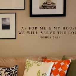 Vinyl Wall Decal-As For Me & My House - Joshua 24 15-Bible Verse Decal Lettering Decor - thumbnail 2