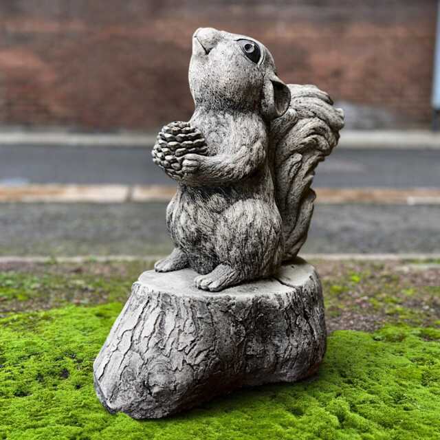 Outdoor Cement Squirrel Sculpture Concrete Garden Statue Handmade Animal Patio Decor Stone Ornament Squirrel Lover Gift - image 1