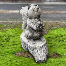 Outdoor Cement Squirrel Sculpture Concrete Garden Statue Handmade Animal Patio Decor Stone Ornament Squirrel Lover Gift - thumbnail 3