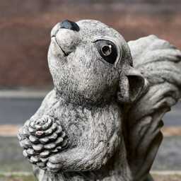 Outdoor Cement Squirrel Sculpture Concrete Garden Statue Handmade Animal Patio Decor Stone Ornament Squirrel Lover Gift - thumbnail 2