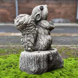 Outdoor Cement Squirrel Sculpture Concrete Garden Statue Handmade Animal Patio Decor Stone Ornament Squirrel Lover Gift - thumbnail 4